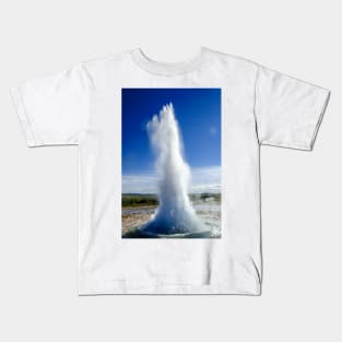 Strokkur Erupts, Iceland Kids T-Shirt